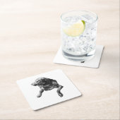 Tabellenpause, Labrador Rechteckiger Pappuntersetzer (Vor Ort)