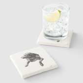 Tabellenpause, Labrador Steinuntersetzer (Seitenansicht)