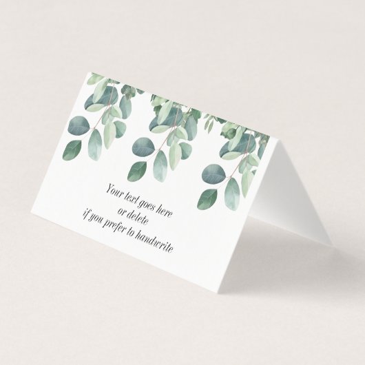 Tabellenplatzierung der Eukalyptus-Blätter mit grü (Rückseite)