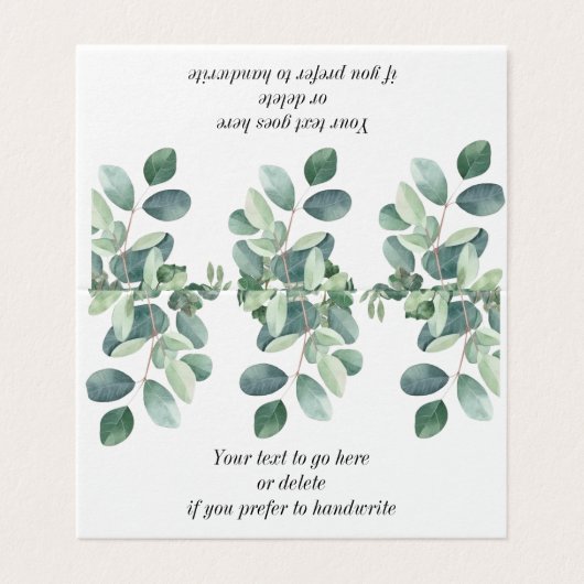 Tabellenplatzierung der Eukalyptus-Blätter mit grü (Außenseite Aufgefaltet)