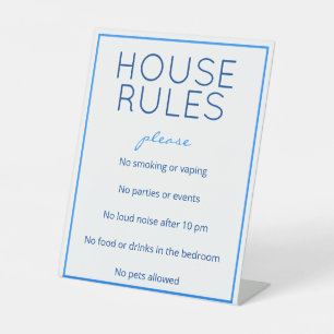 Tabellenunterschrift Nautic Beach Blue House Rules Sockelschild
