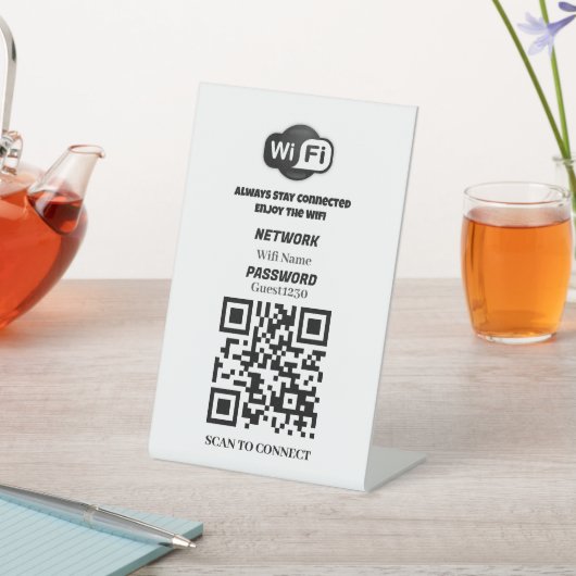 Tabellenzeichen für benutzerdefinierten WiFi QR-Co Sockelschild (In SItu)