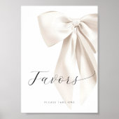 Tabellenzeichen für das Brautparty "Weißer Bow" Poster (Vorne)