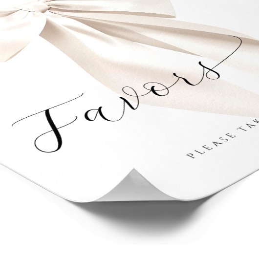 Tabellenzeichen für das Brautparty "Weißer Bow" Poster (Ecke)