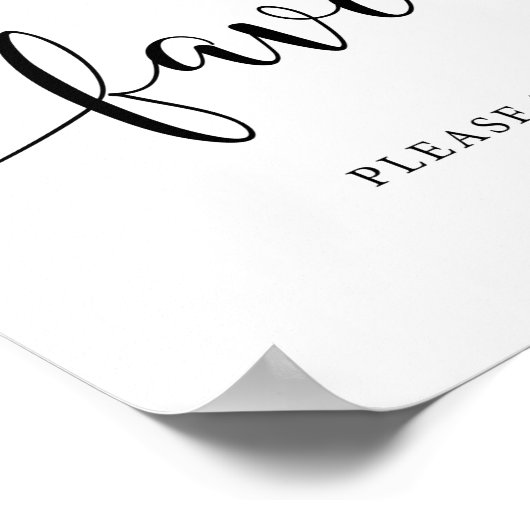 Tabellenzeichen für rustikale Gastgeschenke Hochze Poster (Ecke)