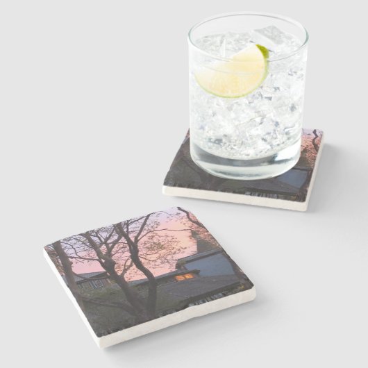 Tabernacle and Church Sunrise - Martha's Vineyard Steinuntersetzer (Seitenansicht)