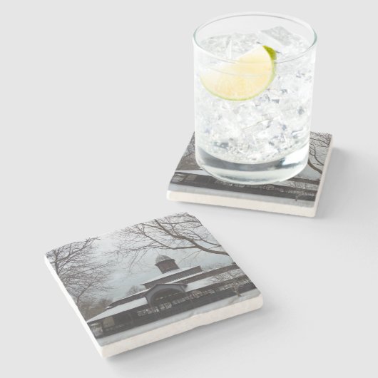 Tabernacle and Snow Gray Skies - Martha's Vineyard Steinuntersetzer (Seitenansicht)