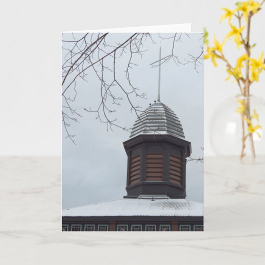 Tabernacle Cross in Snow - Martha's Vineyard Karte (Gelbe Blume)