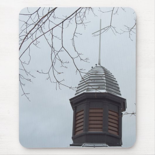 Tabernacle Cross in Snow - Martha's Vineyard Mousepad (Vorne)