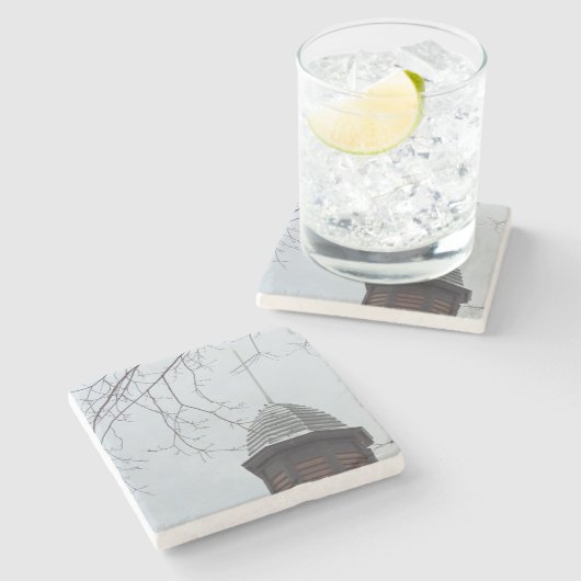 Tabernacle Cross in Snow - Martha's Vineyard Steinuntersetzer (Seitenansicht)