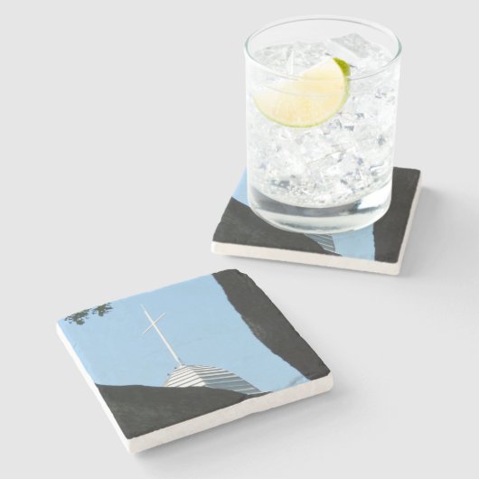 Tabernacle Cross - Martha's Vineyard Steinuntersetzer (Seitenansicht)