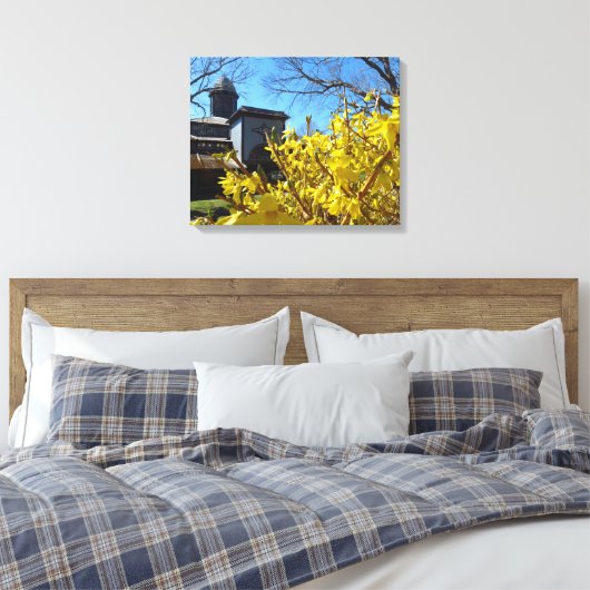 Tabernacle und Forsythia - Martha's Vineyard Leinwanddruck (Insitu (Schlafzimmer))