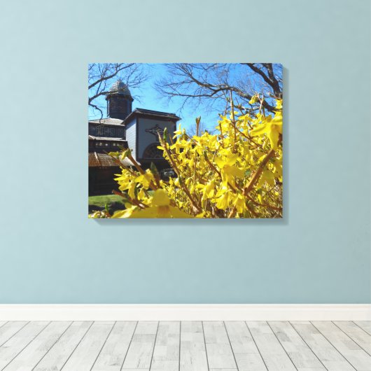 Tabernacle und Forsythia - Martha's Vineyard Leinwanddruck (Insitu (Holzboden))