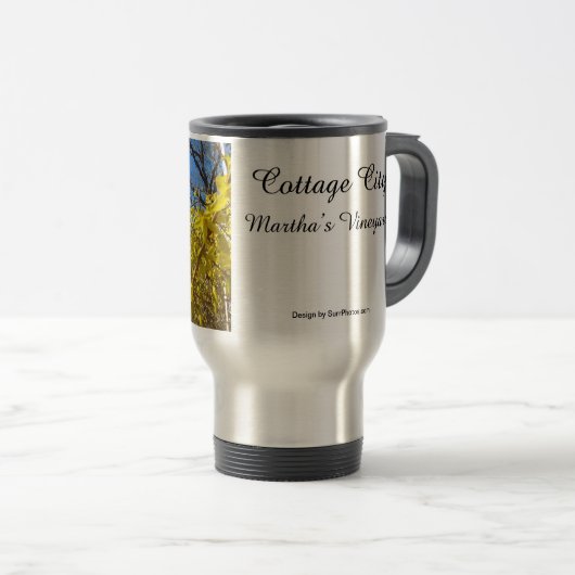 Tabernacle und Forsythia - Martha's Vineyard Reisebecher (VorderseiteRechts)