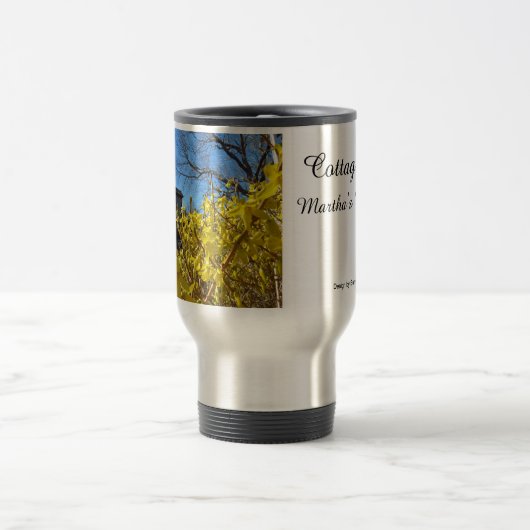 Tabernacle und Forsythia - Martha's Vineyard Reisebecher (Mittel)