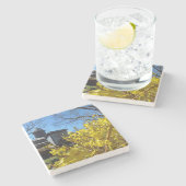 Tabernacle und Forsythia - Martha's Vineyard Steinuntersetzer (Seitenansicht)