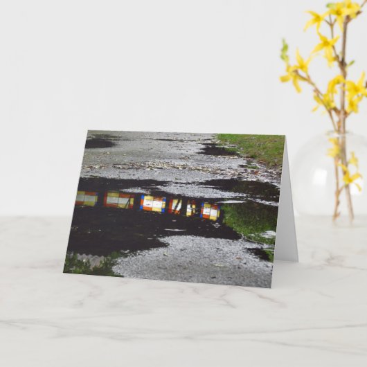 Tabernacle Window Reflection - Martha's Vineyard Karte (Gelbe Blume)