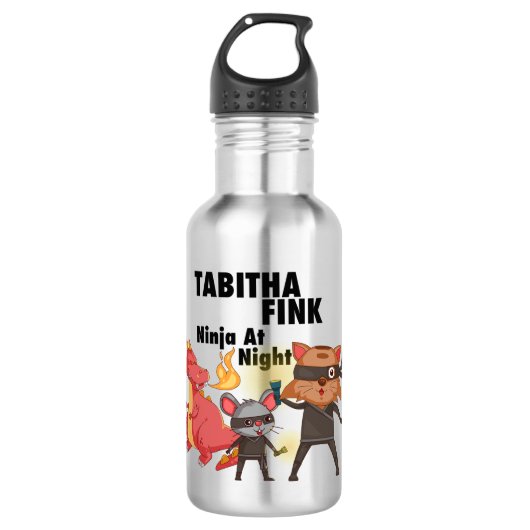Tabitha Fink Nina an der Nachtwasser-Flasche Trinkflasche (Vorderseite)