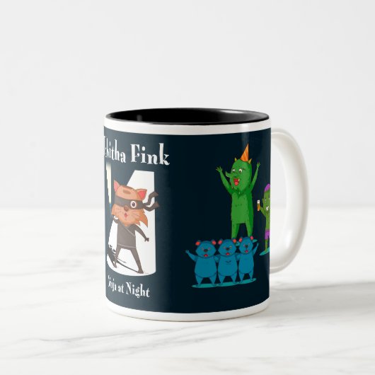 Tabitha Fink Ninja Tasse (dunkel) (VorderseiteRechts)