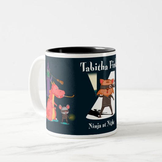 Tabitha Fink Ninja Tasse (dunkel) (Vorderseite Links)