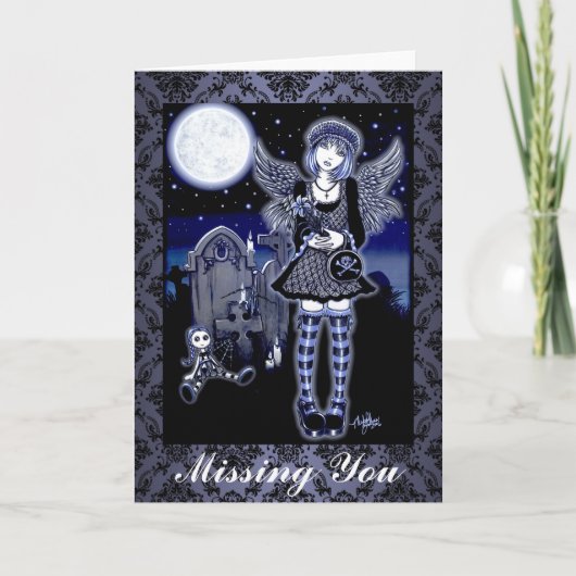 "Tabitha" gotische Schutzengel-Kunst-Karte Karte (Vorderseite)