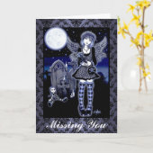 "Tabitha" gotische Schutzengel-Kunst-Karte Karte (Gelbe Blume)