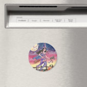 Tabitha - Rotzunge, Katze und Schale Magnet (In Situ (Geschirrspüler))