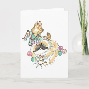 Tabitha und Figaro Gruß-Karte Karte