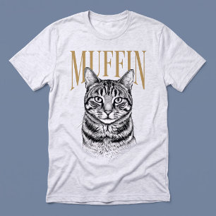 Tabkin Gold Name Schwarz-Weiß-Haustier-Illustratio Tri-Blend Shirt
