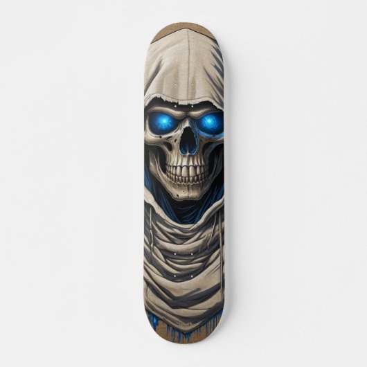 Tabla de Skate Cráneo Tenebroso Encapuchado Skateboard (Vorne)