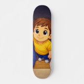 Tabla de Skate Dibujo Animado de Niño Sonriente Skateboard (Vorne)