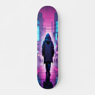 Tabla de Skate Figura de Espalda Encapuchada Skateboard
