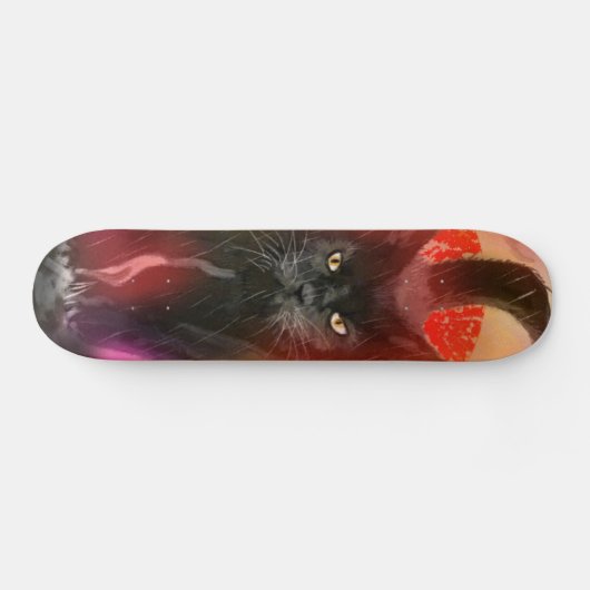 Tabla de Skate Gato Negro Skateboard (Horizontal)