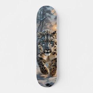Tabla de Skate Leopardo en Bosque Nevado Skateboard