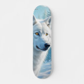 Tabla de Skate Lobo Blanco en Invierno Skateboard (Vorne)