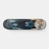 Tabla de Skate Lobo Feroz con luna llena Skateboard (Horizontal)
