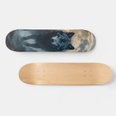 Tabla de Skate Lobo Feroz con luna llena Skateboard (Horizontal)