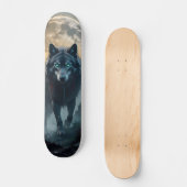 Tabla de Skate Lobo Feroz con luna llena Skateboard (Vorderseite)