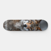 Tabla de skate Lobo Gris Alfa Observante Skateboard (Horizontal)