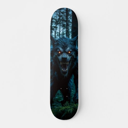 Tabla de Skate Lobo Monstruoso en el Bosque Skateboard (Vorne)