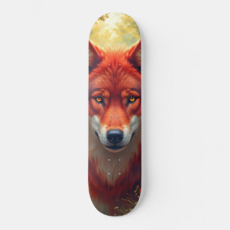 Tabla de Skate Lobo Rojo de Fauna Silvestre Skateboard