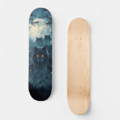 Tabla de Skate Lobos en un Bosque Nocturno Skateboard (Vorderseite)