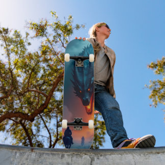 Tabla de Skate Monstruo Mítico Atacando Guerreros Skateboard