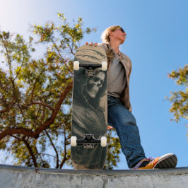 Tabla de Skate Perfil Encapuchado de Esqueleto Skateboard