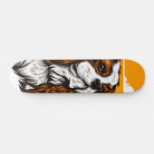 Tabla de Skate Perro de Pelaje Marrón y Blanco Skateboard (Horizontal)