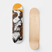 Tabla de Skate Perro de Pelaje Marrón y Blanco Skateboard (Vorderseite)