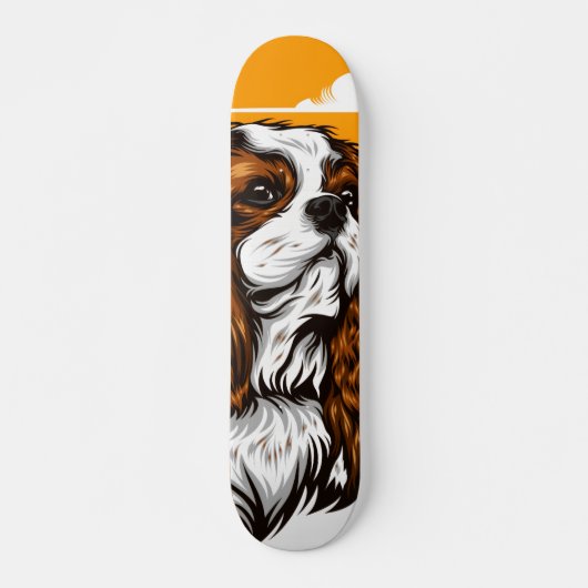 Tabla de Skate Perro de Pelaje Marrón y Blanco Skateboard (Vorne)