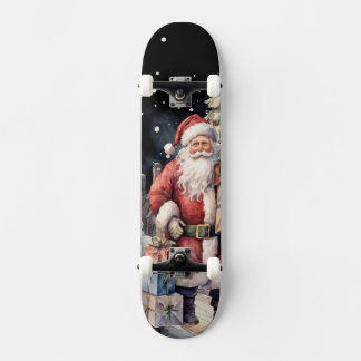 Tabla de Skate Santa Claus con Regalos Skateboard