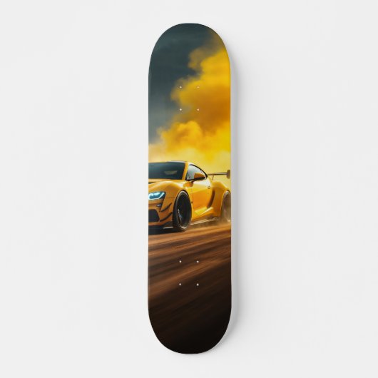 Tabla de Skate Supercoche Amarillo Corriendo Skateboard (Vorne)