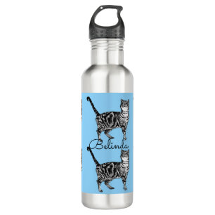 Tablby Cat Whimsical Light Blue Cats Edelstahlflasche